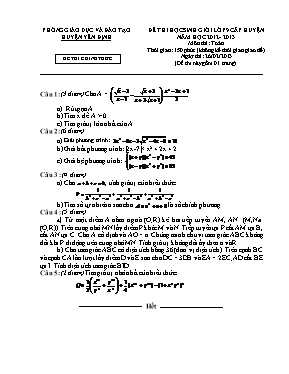 Đề thi học sinh giỏi lớp 9 cấp huyện năm học 2012 - 2013 môn thi Toán